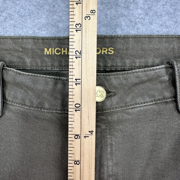 Michael Kors Chino Pants WMNS 10 Olive Green Straight Leg High Rise QS49055E9U - Picture 14 of 16